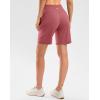 G Gradual Women’s High Waisted 9″ Bermuda Shorts with Zipper Pockets Athletic Workout Long Shorts for Women Knee Length(Briar Rose)