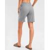 G Gradual Women’s High Waisted 9″ Bermuda Shorts with Zipper Pockets Athletic Workout Long Shorts for Women Knee Length(Bright Grey)