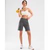 G Gradual Women’s High Waisted 9″ Bermuda Shorts with Zipper Pockets Athletic Workout Long Shorts for Women Knee Length(Charcoal)