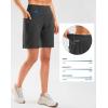 G Gradual Women’s High Waisted 9″ Bermuda Shorts with Zipper Pockets Athletic Workout Long Shorts for Women Knee Length(Dark Grey)