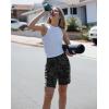G Gradual Women’s High Waisted 9″ Bermuda Shorts with Zipper Pockets Athletic Workout Long Shorts for Women Knee Length(Grey Camo)