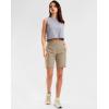 G Gradual Women’s High Waisted 9″ Bermuda Shorts with Zipper Pockets Athletic Workout Long Shorts for Women Knee Length(Khaki)