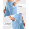 G Gradual Women’s High Waisted 9″ Bermuda Shorts with Zipper Pockets Athletic Workout Long Shorts for Women Knee Length(Light Blue)