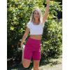 G Gradual Women’s High Waisted 9″ Bermuda Shorts with Zipper Pockets Athletic Workout Long Shorts for Women Knee Length(Rose)