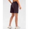 G Gradual Women’s High Waisted 9″ Bermuda Shorts with Zipper Pockets Athletic Workout Long Shorts for Women Knee Length(Wine)