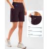 G Gradual Women’s High Waisted 9″ Bermuda Shorts with Zipper Pockets Athletic Workout Long Shorts for Women Knee Length(Wine)