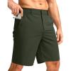 G Gradual Men’s Casual Shorts 9″ Lightweight Golf Shorts for Men Stretch with 3 Pockets Quick Dry Breathable Work Shorts Army Green