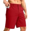 Men’s Casual Shorts 9″ Lightweight Golf Shorts for Men Stretch with 3 Pockets Quick Dry Breathable Work Shorts(Red,M)