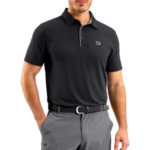 G Gradual Men’s Athletic Polo Shirts Moisture Wicking Quick Dry Sport Polos Short Sleeve Golf Shirt(Dark Grey)