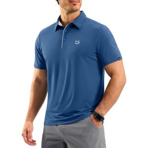 G Gradual Men’s Athletic Polo Shirts Moisture Wicking Quick Dry Sport Polos Short Sleeve Golf Shirt(Indigo)