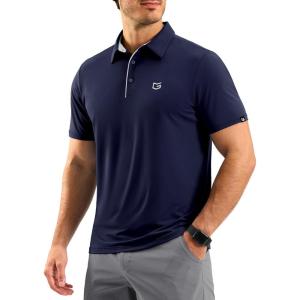 G Gradual Men’s Athletic Polo Shirts Moisture Wicking Quick Dry Sport Polos Short Sleeve Golf Shirt(Navy)
