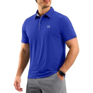 G Gradual Men’s Athletic Polo Shirts Moisture Wicking Quick Dry Sport Polos Short Sleeve Golf Shirt(Royal Blue)