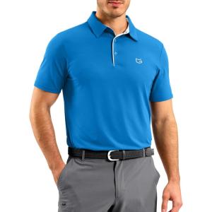 G Gradual Men’s Athletic Polo Shirts Moisture Wicking Quick Dry Sport Polos Short Sleeve Golf Shirt(Sky Blue)