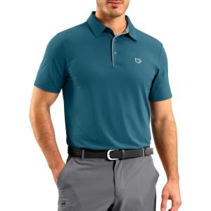 G Gradual Men’s Athletic Polo Shirts Moisture Wicking Quick Dry Sport Polos Short Sleeve Golf Shirt(Teal)