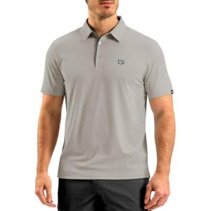 G Gradual Men’s Athletic Polo Shirts Moisture Wicking Quick Dry Sport Polos Short Sleeve Golf Shirt(Warm Ash Grey)