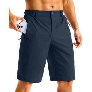 G Gradual Men’s Casual Shorts 11″ Long Lightweight Golf Shorts for Men Hiking Work Outdoor Stretch(Navy)