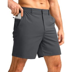 G Gradual Men’s Casual Shorts 7″ Lightweight Golf Shorts for Men Stretch with 3 Pockets Quick Dry Breathable Work Shorts(Dark Grey)