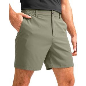 G Gradual Men’s Casual Shorts 7″ Lightweight Golf Shorts for Men Stretch with 3 Pockets Quick Dry Breathable Work Shorts(Grey Sage)