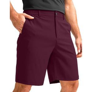 G Gradual Men’s Casual Shorts 9″ Lightweight Golf Shorts for Men Stretch with 3 Pockets Quick Dry Breathable Work Shorts Wine