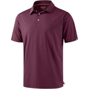 G Gradual Mens Golf Shirt Dry Fit Moisture Wicking Performance Short Sleeve Striped Polo Shirts for Men Dressy Casual(Maroon Stripe)