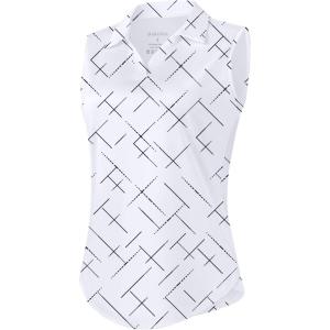 G Gradual Sleeveless Golf Shirts for Women Collared V Neck Tennis Tank Top Cooling Polo UPF 50+ Quick Dry Lightweight(Black Lines)
