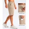 G Gradual Men’s Golf Shorts 11″ Long with 4 Pockets Lightweight Knee Length Elastic Waist Quick Dry Casual Dress Work Shorts (Light Khaki, XXL)