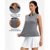 G Gradual Women’s Golf Shirt Racerback Tank Zip Up Athletic Sleeveless Top Tennis Pickleball Cooling Polo Shirts Lightweight, Heather Grey, Medium