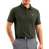 G Gradual Mens Golf Shirt Dry Fit Short Sleeve Polos Moisture Wicking Performance Polo Shirts for Men Athletic Tennis Casual(Army Green)