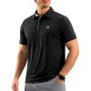 G Gradual Mens Golf Shirt Dry Fit Short Sleeve Polos Moisture Wicking Performance Polo Shirts for Men Athletic Tennis Casual(Black)