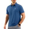 G Gradual Mens Golf Shirt Dry Fit Short Sleeve Polos Moisture Wicking Performance Polo Shirts for Men Athletic Tennis Casual(Indigo)