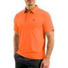 G Gradual Mens Golf Shirt Dry Fit Short Sleeve Polos Moisture Wicking Performance Polo Shirts for Men Athletic Tennis Casual(Orange)