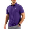 G Gradual Mens Golf Shirt Dry Fit Short Sleeve Polos Moisture Wicking Performance Polo Shirts for Men Athletic Tennis Casual(Purple)