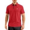 G Gradual Mens Golf Shirt Dry Fit Short Sleeve Polos Moisture Wicking Performance Polo Shirts for Men Athletic Tennis Casual(Red)