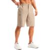 G Gradual Men’s Golf Shorts 11″ Long with 4 Pockets Lightweight Knee Length Elastic Waist Quick Dry Casual Dress Work Shorts (Light Khaki, XXL)