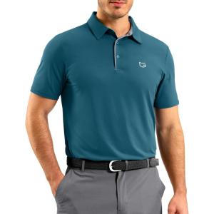 G Gradual Mens Golf Shirt Dry Fit Short Sleeve Polos Moisture Wicking Performance Polo Shirts for Men Athletic Tennis Casual(Teal)