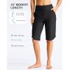 G Gradual Women’s 13″ Long Swim Board Shorts with Pockets High Waisted Quick Dry Beach Swimming Shorts for Women with Liner(Black)