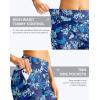 G Gradual Women’s 13″ Long Swim Board Shorts with Pockets High Waisted Quick Dry Beach Swimming Shorts for Women with Liner(Blue Leaf)