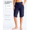 G Gradual Women’s 13″ Long Swim Board Shorts with Pockets High Waisted Quick Dry Beach Swimming Shorts for Women with Liner(Navy)