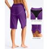 G Gradual Women’s 13″ Long Swim Board Shorts with Pockets High Waisted Quick Dry Beach Swimming Shorts for Women with Liner(Purple)