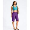 G Gradual Women’s 13″ Long Swim Board Shorts with Pockets High Waisted Quick Dry Beach Swimming Shorts for Women with Liner(Purple)