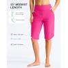 G Gradual Women’s 13″ Long Swim Board Shorts with Pockets High Waisted Quick Dry Beach Swimming Shorts for Women with Liner(Rosy)
