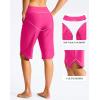 G Gradual Women’s 13″ Long Swim Board Shorts with Pockets High Waisted Quick Dry Beach Swimming Shorts for Women with Liner(Rosy)