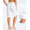 G Gradual Women’s 13″ Long Swim Board Shorts with Pockets High Waisted Quick Dry Beach Swimming Shorts for Women with Liner(White)