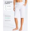 G Gradual Women’s 13″ Long Swim Board Shorts with Pockets High Waisted Quick Dry Beach Swimming Shorts for Women with Liner(White)