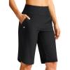 G Gradual Women’s 13″ Long Swim Board Shorts with Pockets High Waisted Quick Dry Beach Swimming Shorts for Women with Liner(Black)