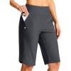 G Gradual Women’s 13″ Long Swim Board Shorts with Pockets High Waisted Quick Dry Beach Swimming Shorts for Women with Liner(Dark Grey)
