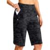 G Gradual Women’s 13″ Long Swim Board Shorts with Pockets High Waisted Quick Dry Beach Swimming Shorts for Women with Liner(Grey Camo)