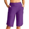 G Gradual Women’s 13″ Long Swim Board Shorts with Pockets High Waisted Quick Dry Beach Swimming Shorts for Women with Liner(Purple)