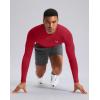 G Gradual Mens Compression Shirt Long Sleeve Moisture Wicking Running Gym Shirts for Men Athletic Workout Base Layer T-Shirt(Red)