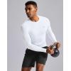 G Gradual Mens Compression Shirt Long Sleeve Moisture Wicking Running Gym Shirts for Men Athletic Workout Base Layer T-Shirt(White)
